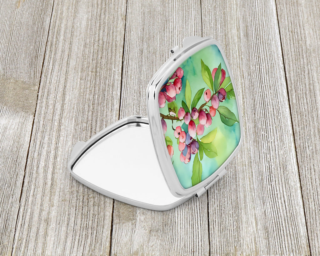 Connecticut Mountain Laurels in Watercolor Compact Mirror Decorative Travel Makeup Mirror for Women Girls Gifts Pocket Makeup Mirror Folding Handheld