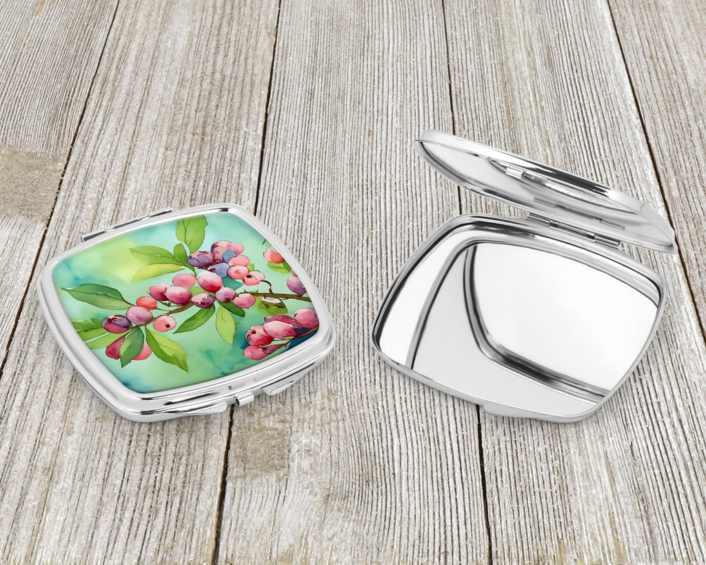 Connecticut Mountain Laurels in Watercolor Compact Mirror Decorative Travel Makeup Mirror for Women Girls Gifts Pocket Makeup Mirror Folding Handheld