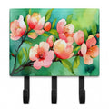 Delaware Peach Blossom in Watercolor Leash or Key Holder Wall Hooks, Coat Rack Wall Mount, for Hanging Keys, Towels, Aprons, Leashes
