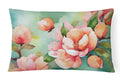 Delaware Peach Blossom in Watercolor Decorative Throw Pillow 12x16 Indoor Outdoor Accent Cushion, Fabric Cover with Insert for Sofa, Bed, Porch & Living Room