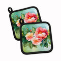 Georgia Cherokee Rose in Watercolor Pot Holder Set of 2 Heat Resistant Quilted Hot Pads 7.5 x 7.5 Inch, Insulated Kitchen Trivets for Cooking & Baking