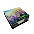Idaho Syringa in Watercolor PU Leather Note Paper Holder with Artist-Designed Cover, Desk Accessory, Office Gift
