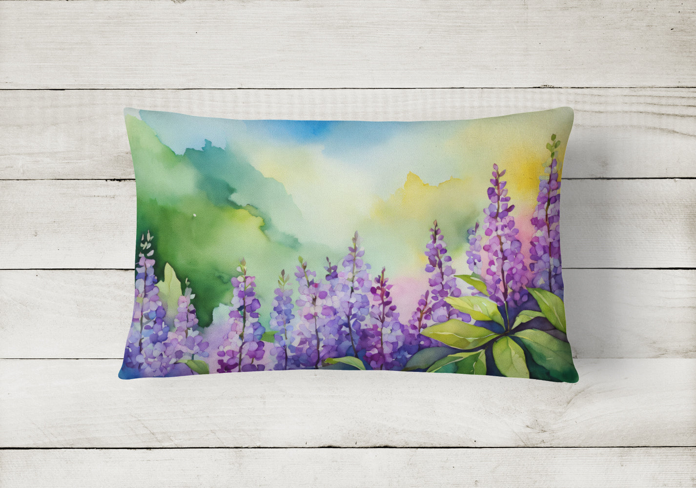 Idaho Syringa in Watercolor Fabric Decorative Pillow DAC1645PW1216