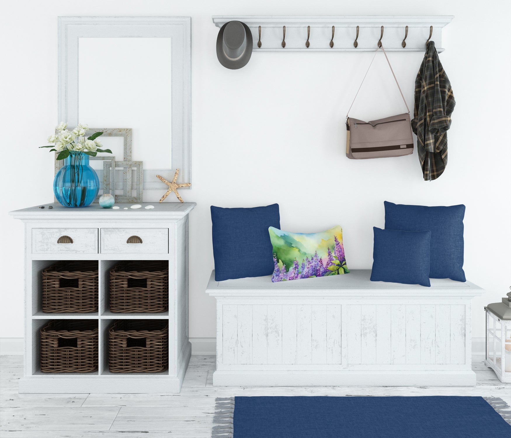 Idaho Syringa in Watercolor Fabric Decorative Pillow DAC1645PW1216