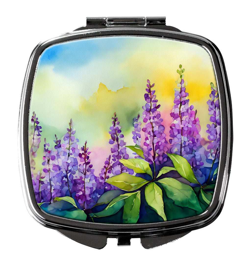 Idaho Syringa in Watercolor Compact Mirror Decorative Travel Makeup Mirror for Women Girls Gifts Pocket Makeup Mirror Folding Handheld