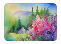 Idaho Syringa in Watercolor Memory Foam Kitchen Mat Machine Washable Anti-Fatigue Cushion Comfort Bath or Kitchen Rug