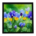 Illinois Violet in Watercolor Framed Metal Print Bathroom, Kitchen, Office, Home Decor Wall Art Ready to Hang, Square, 8X8
