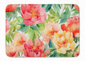Indiana Peonies in Watercolor Memory Foam Kitchen Mat Machine Washable Anti-Fatigue Cushion Comfort Bath or Kitchen Rug