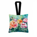 Indiana Peonies in Watercolor Hanging Square Fabric Ornament 3.5 × 3.5 Decorative Door-Knob & Tree Hanger, Soft Fabric