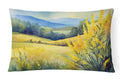 Kentucky Goldenrod in Watercolor Decorative Throw Pillow 12x16 Indoor Outdoor Accent Cushion, Fabric Cover with Insert for Sofa, Bed, Porch & Living Room