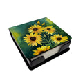 Kentucky Goldenrod in Watercolor PU Leather Note Paper Holder with Artist-Designed Cover, Desk Accessory, Office Gift