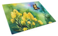 Kentucky Goldenrod in Watercolor Cutting Board Tempered Glass Kitchen Cutting Surface, Heat Resistant Chopping, Non-Slip Feet, Food Prep & Serving