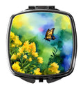 Kentucky Goldenrod in Watercolor Compact Mirror Decorative Travel Makeup Mirror for Women Girls Gifts Pocket Makeup Mirror Folding Handheld