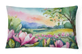 Louisiana Magnolias in Watercolor Decorative Throw Pillow 12x16 Indoor Outdoor Accent Cushion, Fabric Cover with Insert for Sofa, Bed, Porch & Living Room