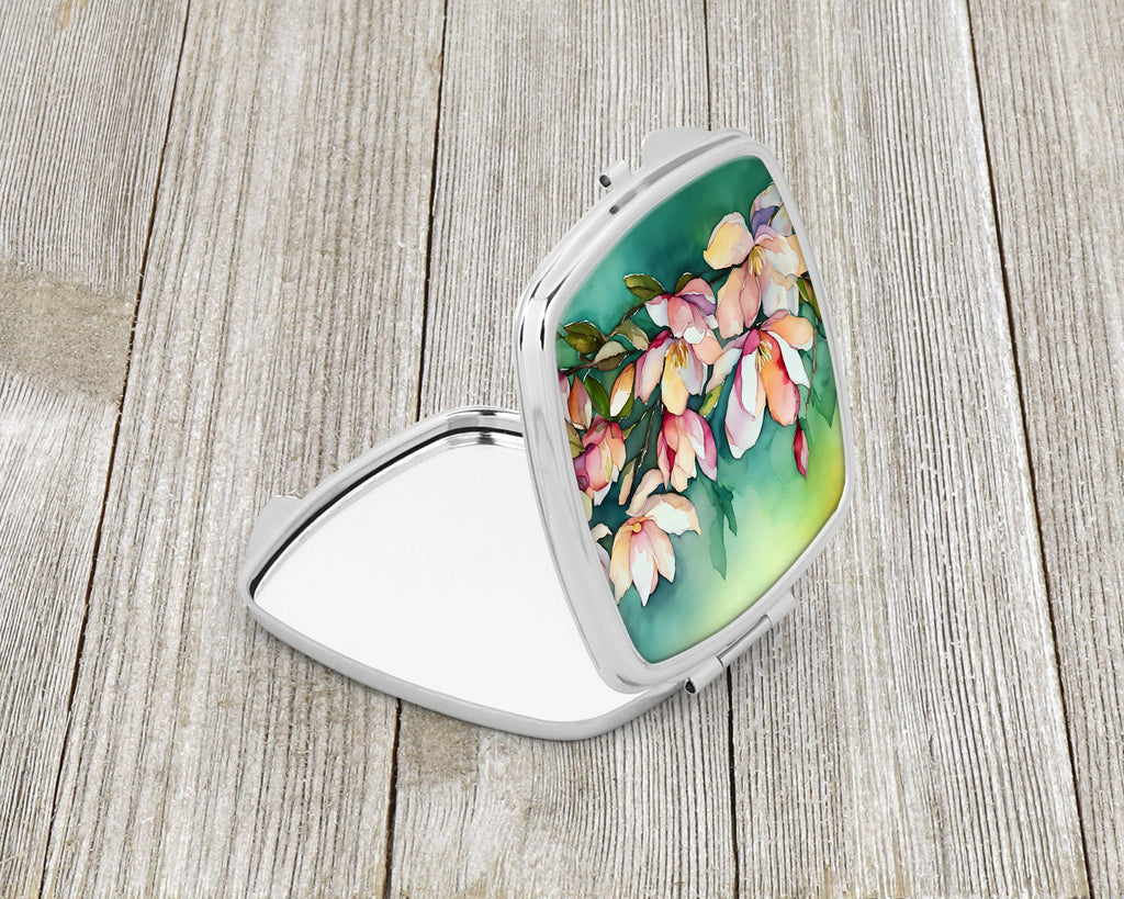 Louisiana Magnolias in Watercolor Compact Mirror Decorative Travel Makeup Mirror for Women Girls Gifts Pocket Makeup Mirror Folding Handheld