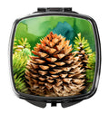 Maine White Pine Cone and Tassels in Watercolor Compact Mirror Decorative Travel Makeup Mirror for Women Girls Gifts Pocket Makeup Mirror Folding Handheld