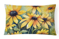 Maryland Black-Eyed Susans in Watercolor Fabric Decorative Pillow DAC1666PW1216