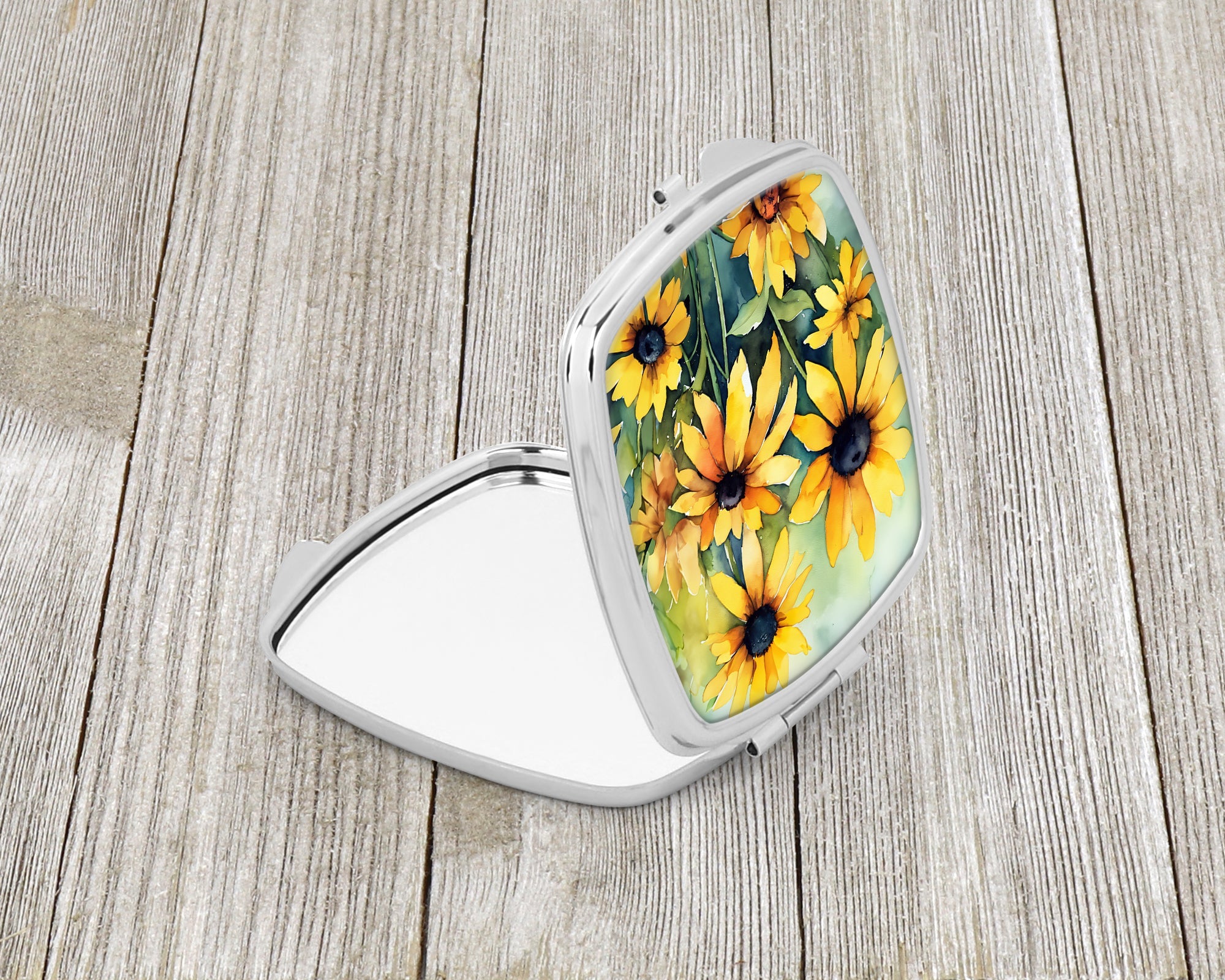 Maryland Black-Eyed Susans in Watercolor Compact Mirror Decorative Travel Makeup Mirror for Women Girls Gifts Pocket Makeup Mirror Folding Handheld