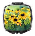 Maryland Black-Eyed Susans in Watercolor Compact Mirror Decorative Travel Makeup Mirror for Women Girls Gifts Pocket Makeup Mirror Folding Handheld