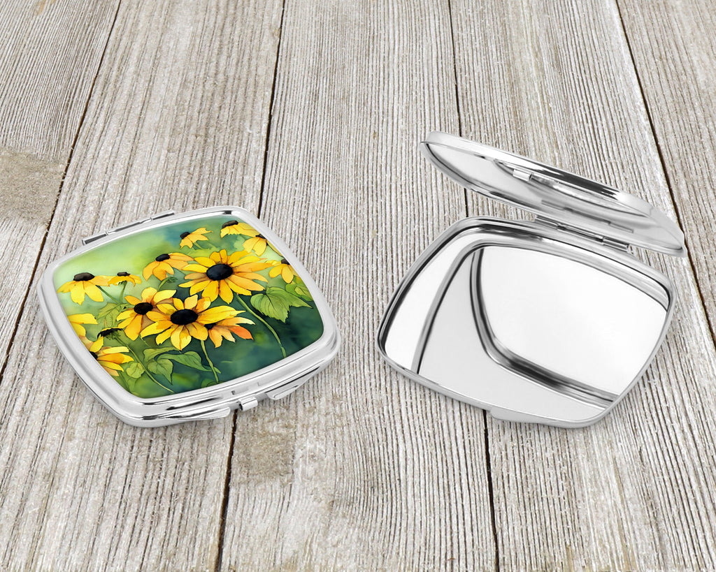 Maryland Black-Eyed Susans in Watercolor Compact Mirror Decorative Travel Makeup Mirror for Women Girls Gifts Pocket Makeup Mirror Folding Handheld