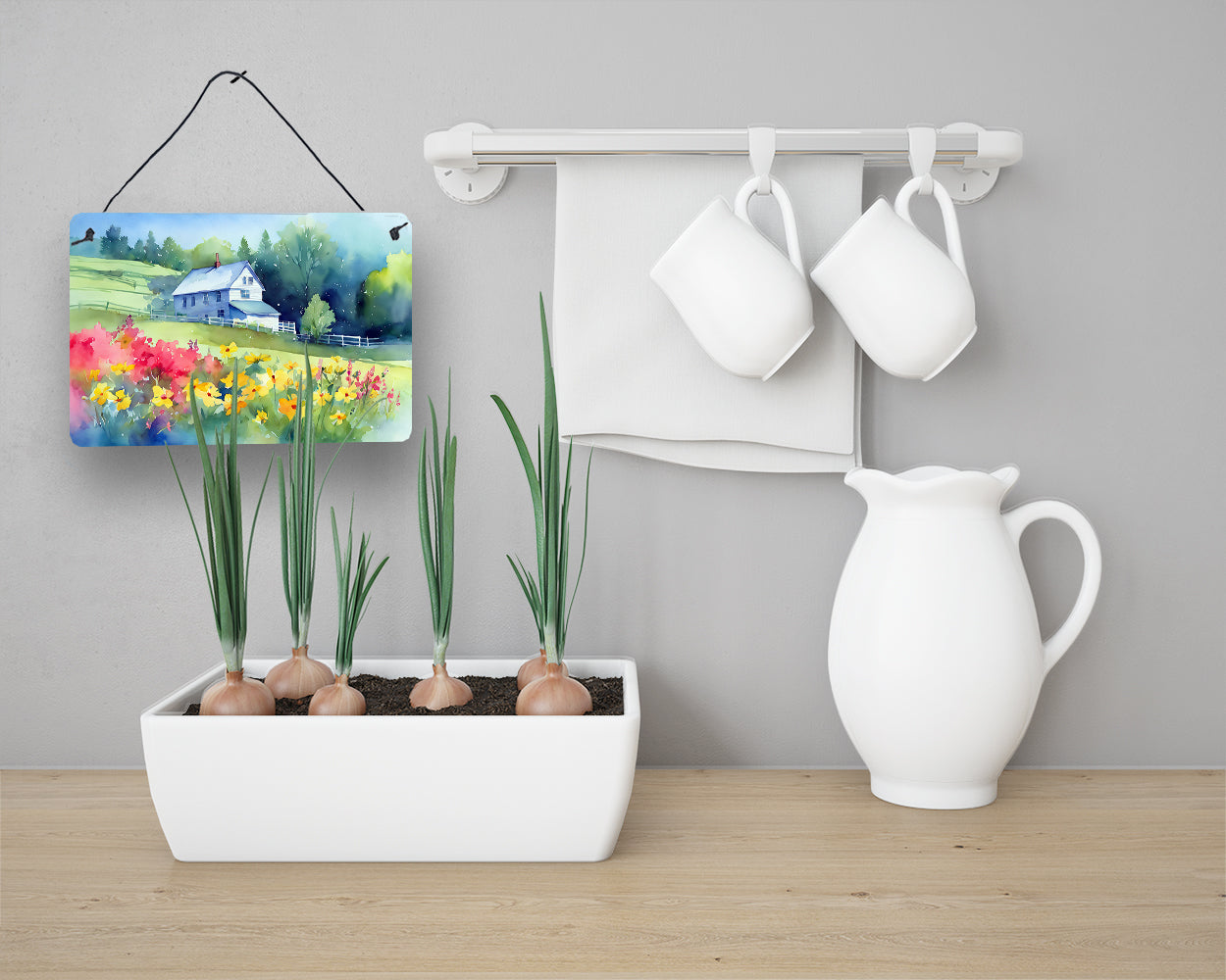 Massachusetts Mayflowers in Watercolor Wall or Door Hanging Prints DAC1668DS812