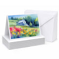 Massachusetts Mayflowers in Watercolor Greeting Cards Pack of 8 Blank Cards with Envelopes Whimsical A7 Size 5x7