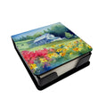 Massachusetts Mayflowers in Watercolor PU Leather Note Paper Holder with Artist-Designed Cover, Desk Accessory, Office Gift