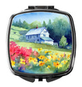 Massachusetts Mayflowers in Watercolor Compact Mirror Decorative Travel Makeup Mirror for Women Girls Gifts Pocket Makeup Mirror Folding Handheld