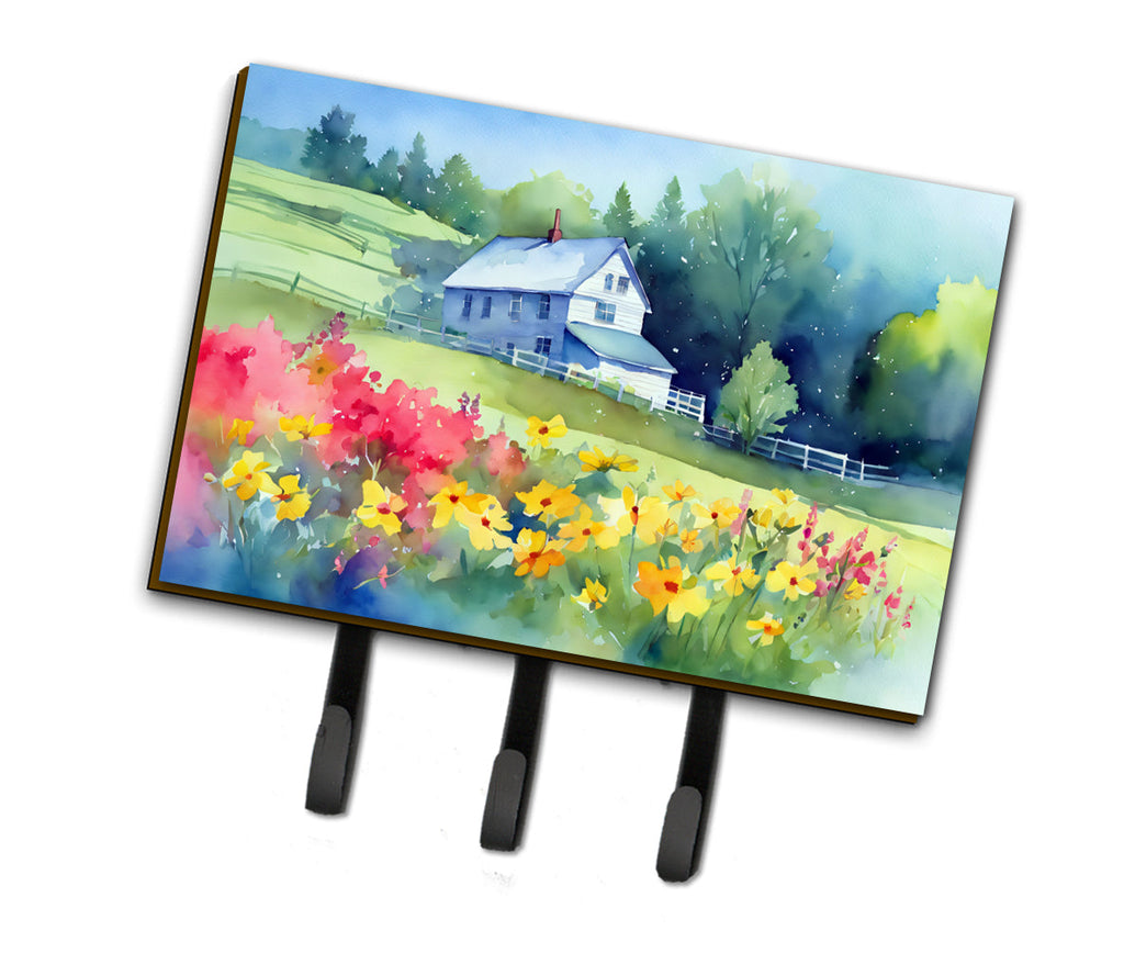 Massachusetts Mayflowers in Watercolor Leash or Key Holder DAC1668TH68
