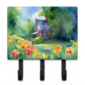 Massachusetts Mayflowers in Watercolor Leash or Key Holder Wall Hooks, Coat Rack Wall Mount, for Hanging Keys, Towels, Aprons, Leashes