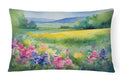 Massachusetts Mayflowers in Watercolor Fabric Decorative Pillow DAC1670PW1216