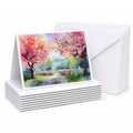 Michigan Apple Blossoms in Watercolor Greeting Cards Pack of 8 Blank Cards with Envelopes Whimsical A7 Size 5x7