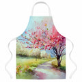 Michigan Apple Blossoms in Watercolor Apron Cooking Kitchen Server Baking Crafts Gardening for Adult Women Men, Unisex, Large, Multicolor