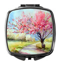 Michigan Apple Blossoms in Watercolor Compact Mirror Decorative Travel Makeup Mirror for Women Girls Gifts Pocket Makeup Mirror Folding Handheld