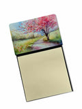 Michigan Apple Blossoms in Watercolor Watercolor Sticky Note Holder Refillable Dispenser Desk Accessory 3x3 Pad Gift