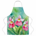 Minnesota Pink and White Lady’s Slippers in Watercolor Apron Cooking Kitchen Server Baking Crafts Gardening for Adult Women Men, Unisex, Large, Multicolor