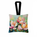 Mississippi Magnolia in Watercolor Hanging Square Fabric Ornament 3.5 × 3.5 Decorative Door-Knob & Tree Hanger, Soft Fabric
