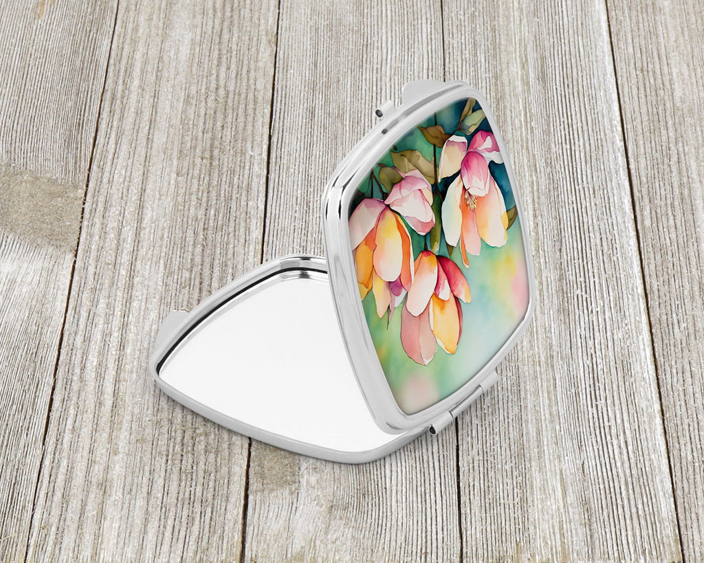 Mississippi Magnolia in Watercolor Compact Mirror Decorative Travel Makeup Mirror for Women Girls Gifts Pocket Makeup Mirror Folding Handheld