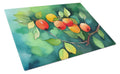 Missouri Hawthorns in Watercolor Cutting Board Tempered Glass Kitchen Cutting Surface, Heat Resistant Chopping, Non-Slip Feet, Food Prep & Serving