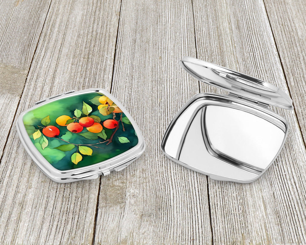 Missouri Hawthorns in Watercolor Compact Mirror Decorative Travel Makeup Mirror for Women Girls Gifts Pocket Makeup Mirror Folding Handheld
