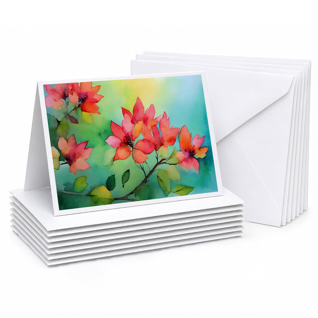 Missouri Hawthorns in Watercolor Greeting Cards Pack of 8 Blank Cards with Envelopes Whimsical A7 Size 5x7