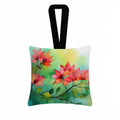 Missouri Hawthorns in Watercolor Hanging Square Fabric Ornament 3.5 × 3.5 Decorative Door-Knob & Tree Hanger, Soft Fabric