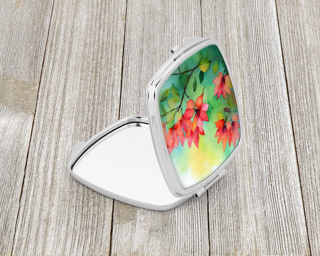 Missouri Hawthorns in Watercolor Compact Mirror Decorative Travel Makeup Mirror for Women Girls Gifts Pocket Makeup Mirror Folding Handheld