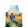 Montana Bitterroot in Watercolor Apron Cooking Kitchen Server Baking Crafts Gardening for Adult Women Men, Unisex, Large, Multicolor