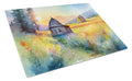 Montana Bitterroot in Watercolor Cutting Board Tempered Glass Kitchen Cutting Surface, Heat Resistant Chopping, Non-Slip Feet, Food Prep & Serving