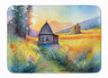 Montana Bitterroot in Watercolor Memory Foam Kitchen Mat Machine Washable Anti-Fatigue Cushion Comfort Bath or Kitchen Rug
