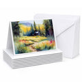Montana Bitterroot in Watercolor Greeting Cards Pack of 8 Blank Cards with Envelopes Whimsical A7 Size 5x7