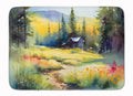 Montana Bitterroot in Watercolor Memory Foam Kitchen Mat Machine Washable Anti-Fatigue Cushion Comfort Bath or Kitchen Rug