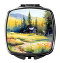 Montana Bitterroot in Watercolor Compact Mirror Decorative Travel Makeup Mirror for Women Girls Gifts Pocket Makeup Mirror Folding Handheld