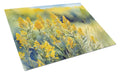 Nebraska Goldenrod in Watercolor Cutting Board Tempered Glass Kitchen Cutting Surface, Heat Resistant Chopping, Non-Slip Feet, Food Prep & Serving